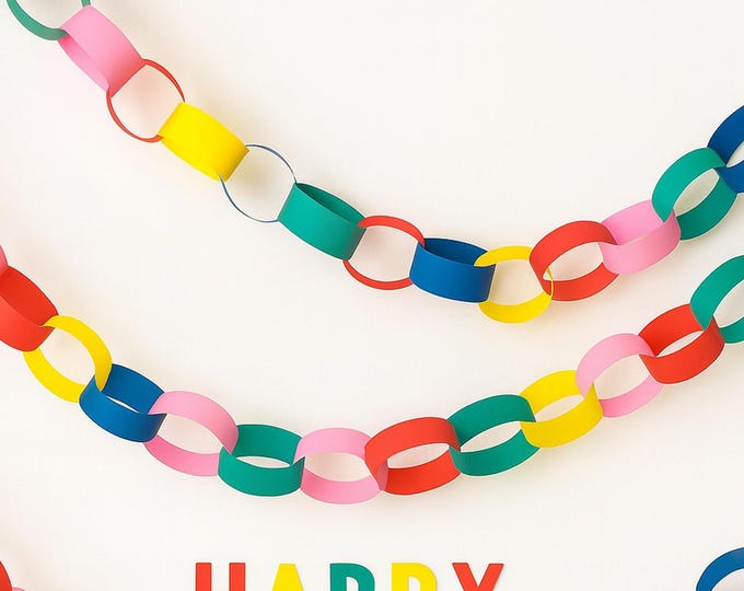 Paper Chain Garland Fish Tutorial Multicoloured DIY Paper Chain Garland Set, Christmas Party Decorations ...
