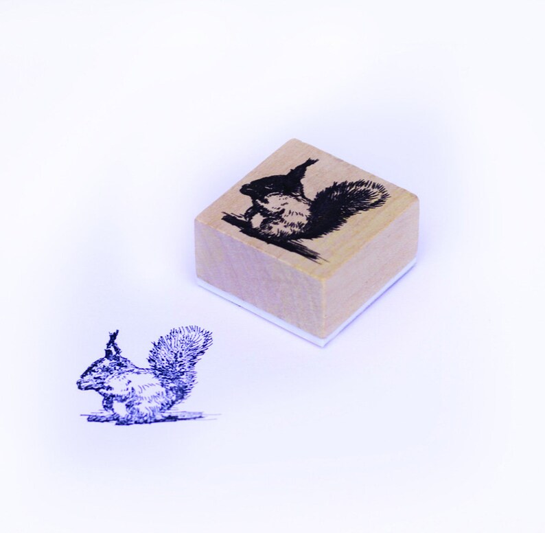 Christmas Craft Squirrel Wooden Rubber Stamp DIY Wedding Favours Vintage Stamp Gift Tags Squirrel Stamp Craft Stamps Scrapbooking