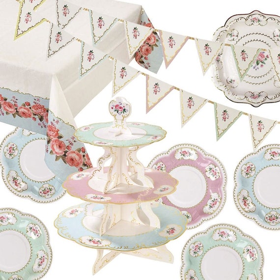 Party Supplies Floral Ditsy Paper Plates X 12 Afternoon Tea Party