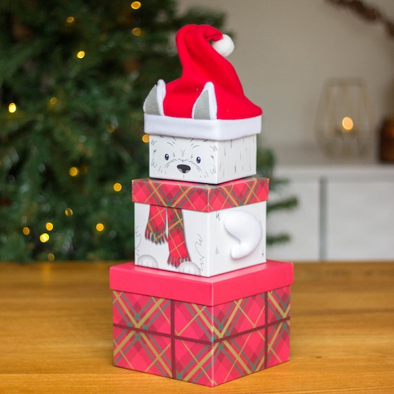 Christmas Nesting Gift Boxes with Lids, 10 Sizes for Holiday Decor