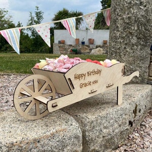 大型パーソナライズスイートバー手押し車スタンド、ガーデンパーティーのセンターピース、ピーターラビットの誕生日パーティーのスイーツディスプレイ、子供の誕生日