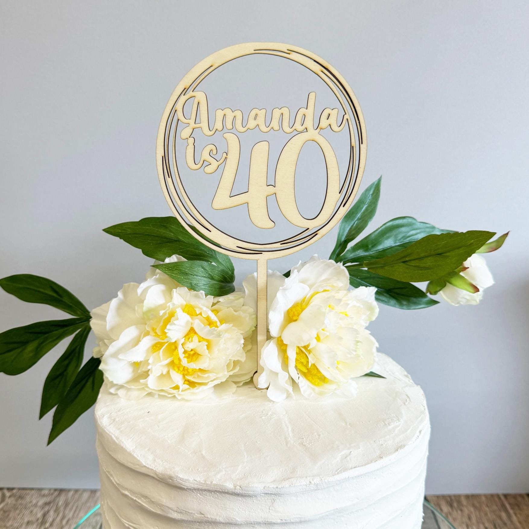 Birthday Topper Rings Personalised Wooden Ring Cake Topper, Name Age Cake Topper, Birthday ...