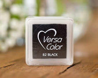 Versacolor Nero Piccolo tampone di inchiostro pigmentato, tampone per timbri, inchiostro per timbri, inchiostro per timbri, tampone di inchiostro per timbri in gomma, tampone di inchiostro colorato, Scrapbooking