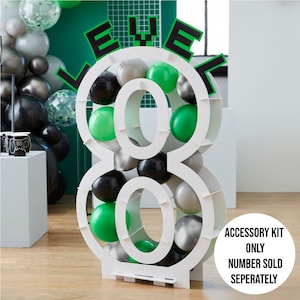 Gamers Birthday Balloon Mosaic Balloon Accessory Pack, Gaming Birthday Party Decoration, LEVEL Sign For Mosaic Frame