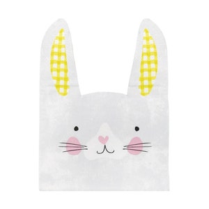 20 tovaglioli a forma di faccia di coniglio, tovaglioli per feste di Pasqua per bambini, tovaglioli a forma di coniglio, tovaglioli per feste del 1° compleanno, decorazioni per la tavola di Pasqua