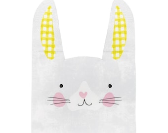 20 Bunny Rabbit Face Napkins, Childrens Easter Party Napkins, Rabbit Napkins, 1st Birthday Party Napkins, Easter Tableware Decorations