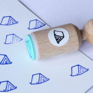 Sello de goma artesanal de mini tienda de campaña para scrapbooking creativo y creación de tarjetas, sello de tinta de madera, herramienta para proyectos creativos
