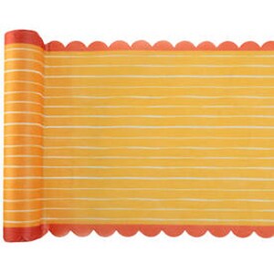 Gul randig bordslöpare 2,5 m x 28 cm, festbordslöpare, tygbordsdekoration, födelsedagsbordsstyling, gul festlöpare bild 5