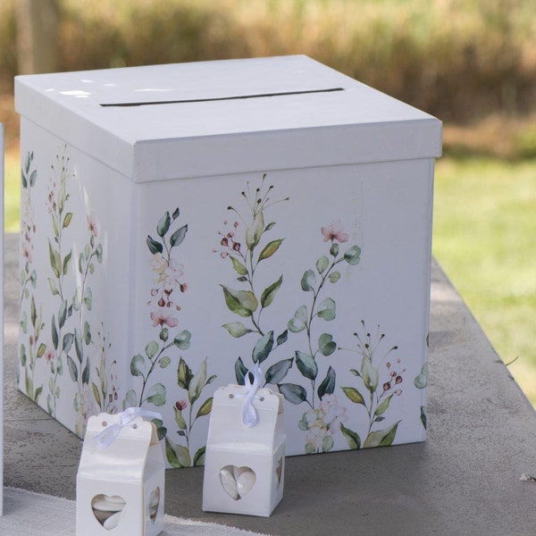 Botanical Card Post Box, Wedding Card Keepsake Box, Wedding Cards Box, Botanical Wedding Supplies, Wedding Decorations