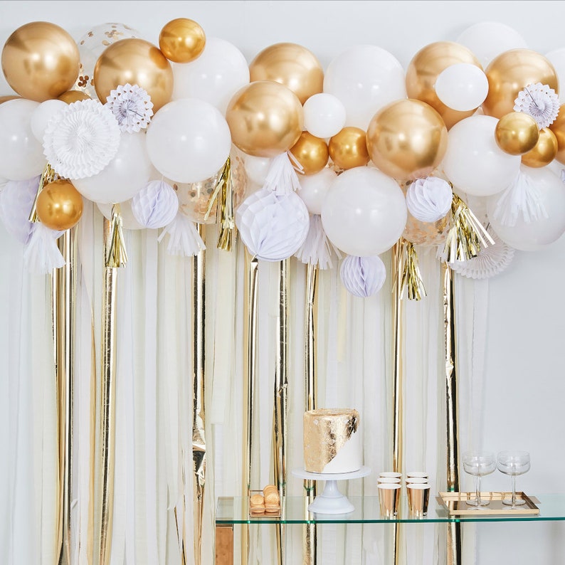 Gold Streamer Backdrop Wedding Decorations Gold Birthday Etsy