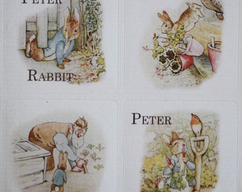 35 Peter Rabbit Stickers, Beatrix Potter Sticker Sheet, Birthday Party Stickers, Afternoon Tea Party Party, Scrapbooking, Craft Stickers