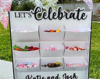 Wooden Sweet Bar Stand, Personalised Treat Wall, Pick n Mix Display, Birthday Party Table Centrepiece, Wedding Candy Bar Stand, Kids Party