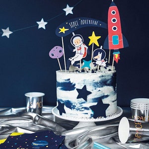 7 Topper per torta per feste spaziali, Festa degli astronauti, Decorazioni per torte per feste spaziali, Decorazioni per feste spaziali, Decorazioni spaziali, Feste spaziali per bambini