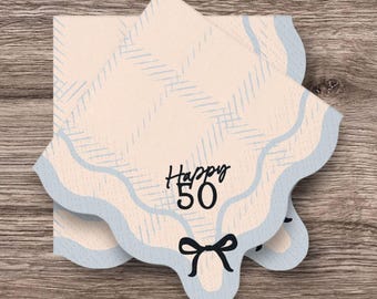Happy 50 Birthday Napkins, 50th Birthday Party Napkins, 50th Party Tableware, Age 50 Birthday Partyware Table Decorations