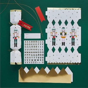 6 Personalisable Nutcracker Christmas Diy Crackers, Festive Crafts, Nutcracker Tableware Favours, Traditional Table Partyware