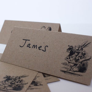 8 Alice in Wonderland Place Cards Kraft Brown Place Cards - Etsy
