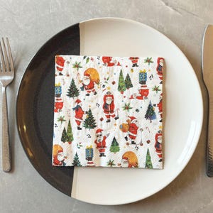 20 tovaglioli originali di Babbo Natale, tovaglioli di carta festivi di Babbo Natale, stoviglie natalizie, articoli per feste di Babbo Natale