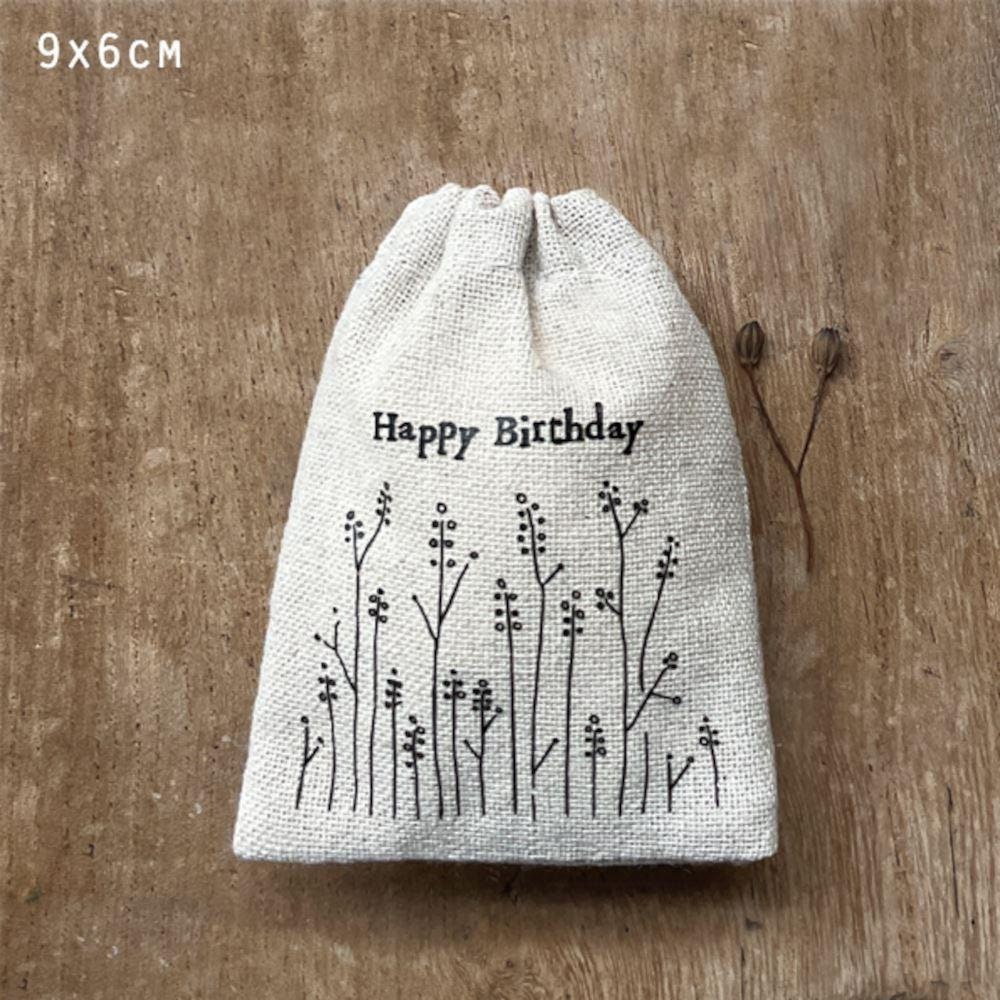 Small Rustic Drawstring Cotton Gift Bag Happy Birthday Gift Bag Reusable Canvas Gift Bag Keepsake Gift Bag for Her Etsy Canada