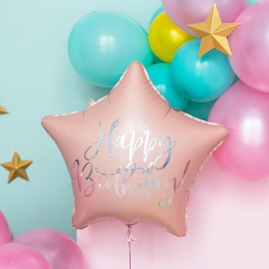 15.5 Inch Light Pink Birthday Foil Balloon, Happy Birthday Decoration, Birthday Party Balloon Gift, Birthday Decoration