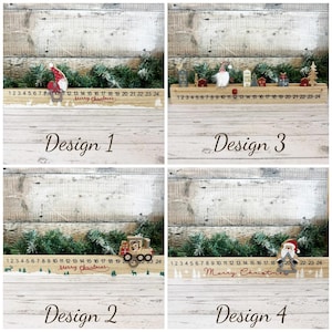 Wooden Christmas Advent Slider Countdown, Various Designs, Festive Holiday Countdown, Keepsake Advent Calendar