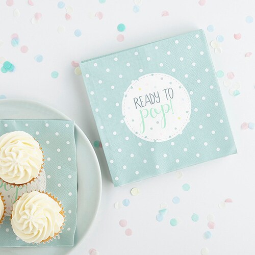 20 Baby Shower Mint Green Napkins Ready to Pop Napkins Baby Etsy