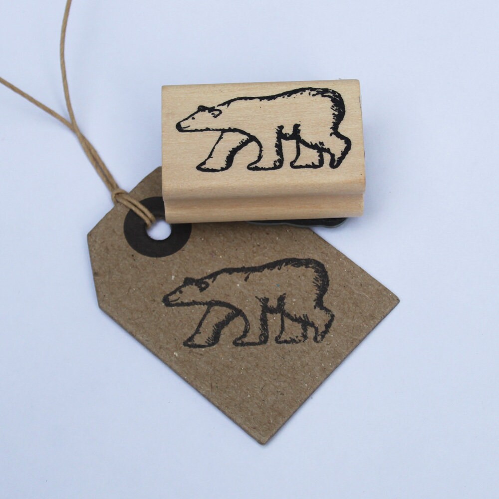 A Polar Bear Rubber Stamp, Christmas Stamp, Craft Stamps, DIY Wedding…