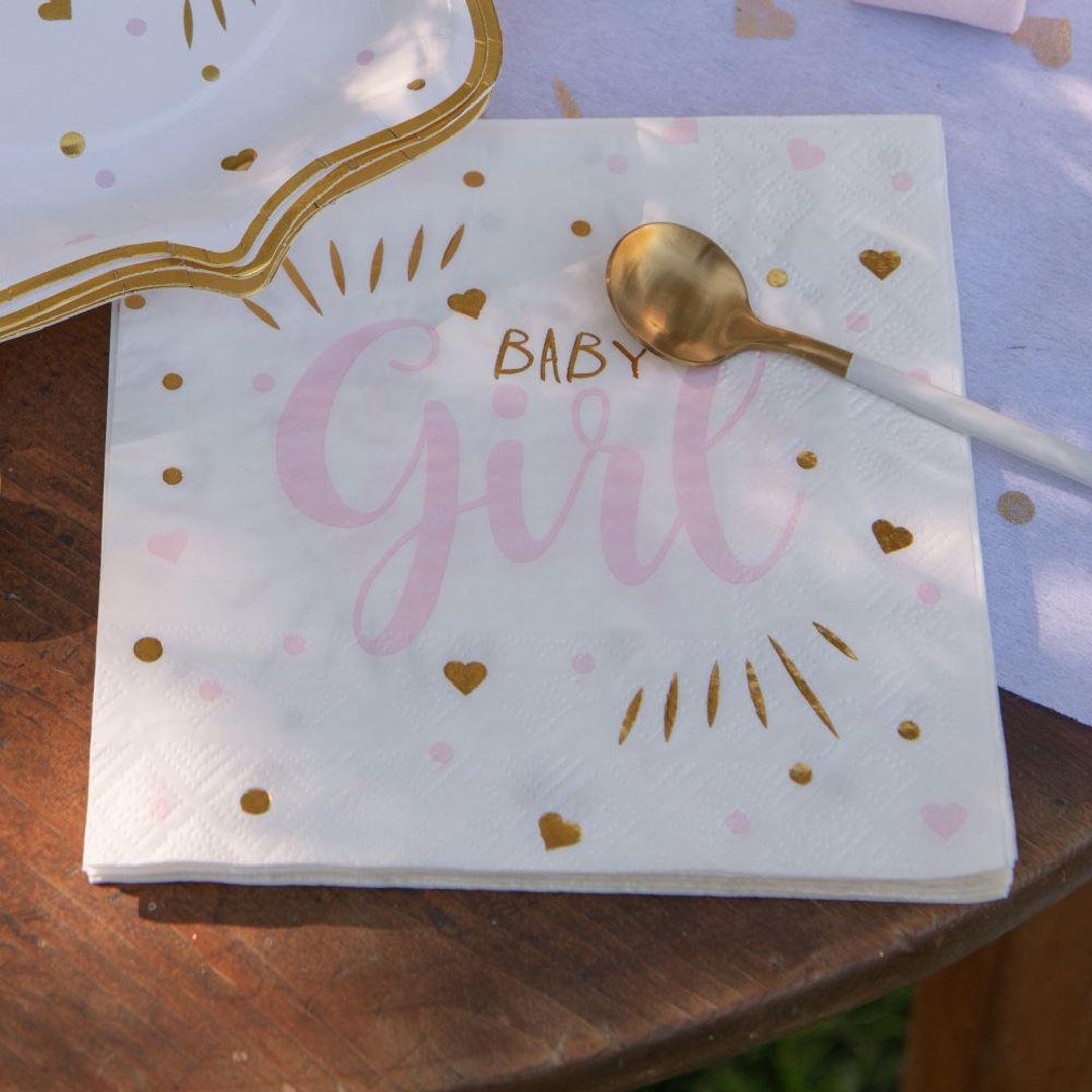 20 Baby Shower Girl Napkins, Pink Baby Girl Paper Napkins, New Baby Girl Napkins, Girls