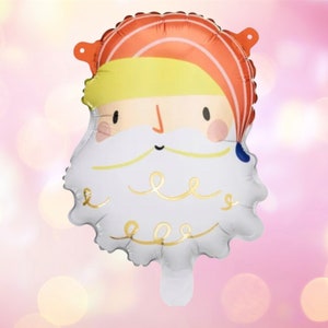 5 Santa Head Foil Balloons, Father Christmas Balloon Decorations, Christmas Party Decoration, Childrens Festive Party Venue Balloons