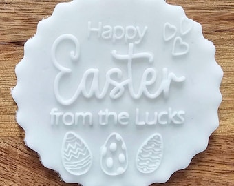 Personalised Easter DEBOSSER, Easter Icing Food Stamp, Cookie Biscuit Stamp, Cupcake Icing Stencil Debosser with Name
