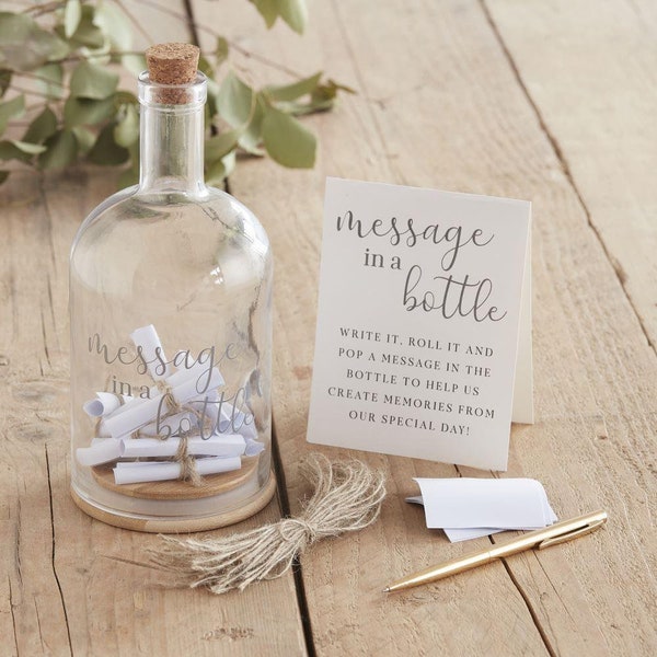 Alternative Wedding Guest Book, Message In A Bottle Party Guest Book, Wedding Guest Book, Wedding Advice Bottle, Modern Wedding Decoration