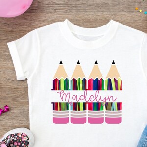 Personalized School Shirt, Back To School Shirt, School Shirts For Girls, Pencil Shirts, School Shirts,  Personalized Girls Shirt, School