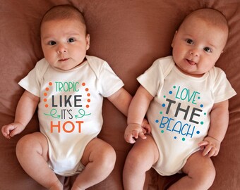 TWIN Beachy Onesies|| Summer Outfit || Baby Shower Gift|| Summertime Onesies|| Newborn Boy Clothes|| Cute Onesies|| Baby Gift