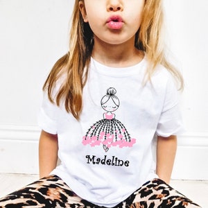 Personalized Ballerina Tee || Custom Dance Shirt || Cute Toddler & Youth Dance Shirt || Personalized Girls Shirt ||