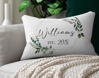 Boho Personalized Name Pillow - Wedding Gift - Bridal Gift - Personalized Wedding Gift - Last Name Pillow - Engagement Gift - Mom Gift, Wife