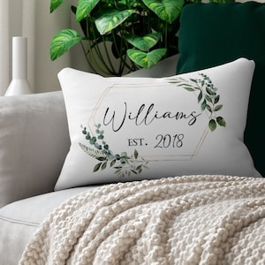 Boho Personalized Name Pillow - Wedding Gift - Bridal Gift - Personalized Wedding Gift - Last Name Pillow - Engagement Gift - Mom Gift, Wife