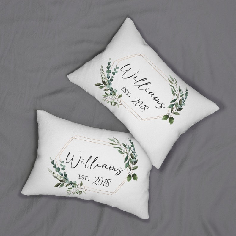 Boho Personalized Name Pillow Wedding Gift Bridal Gift Personalized Wedding Gift Last Name Pillow Engagement Gift Mom Gift, Wife image 2