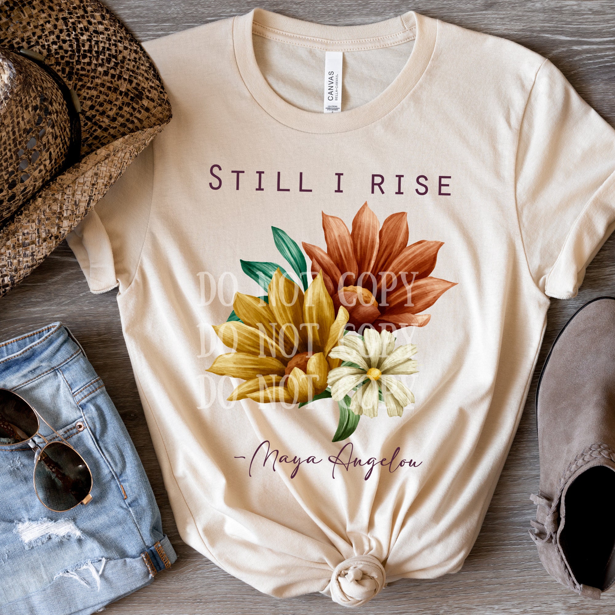 Women's T-Shirts [Out of Print] Maya Angelou / And Still I Rise V-Neck Tee (White) (Womens) Maya Angelou T-shirt - Still I Rise | ALLRIOT