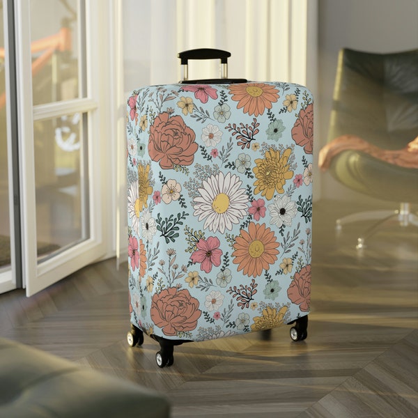 Boho Retro Protective Luggage Cover, Suitcase Cover Luggage Protector, Luggage Cover, Suitcase Cover, Custom Luggage Protector, Thick Cover