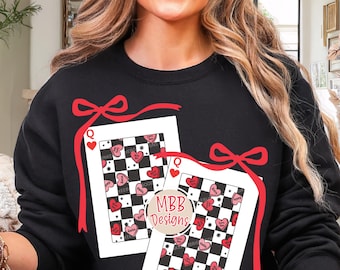 Bluza z nadrukiem Królowej Kier, elegancka koszulka walentynkowa, bluza walentynkowa, koszulka Królowej Kier, prezent walentynkowy dla niej