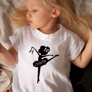 Personalized Ballerina Tee || Custom Dance Shirt || Cute Infant Toddler & Youth Dance Shirt || Personalized Girls Shirt || Girls Birthday