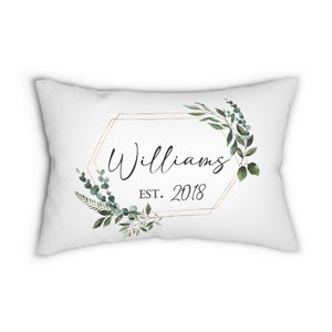 Boho Personalized Name Pillow Wedding Gift Bridal Gift Personalized Wedding Gift Last Name Pillow Engagement Gift Mom Gift, Wife image 4