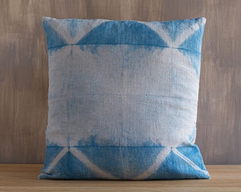 Natural Indigo Linen Shibori Cushion / pillow cover #2