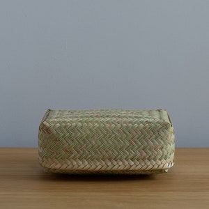 Handwoven Bamboo Basket with Lid  - Medium