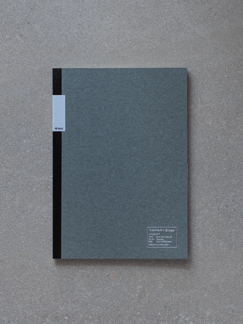 Kleid A5 2mm Flat Notebook - Olive, Navy, Charcoal Charcoal