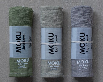 Moku Light Towel - Medium - Green | Khaki | Grey