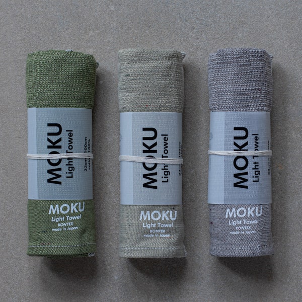 Moku Light Towel - Medium - Green | Khaki | Grey