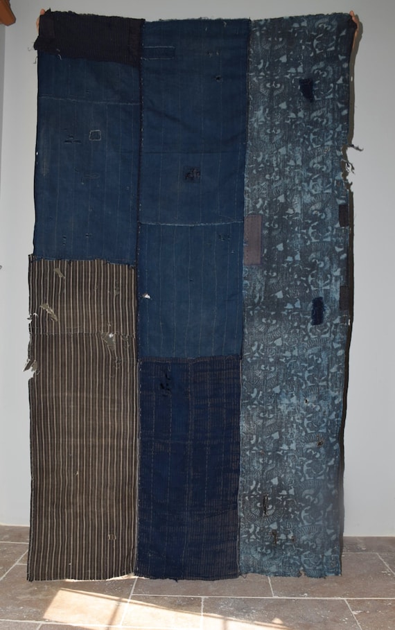 アンティークな日本の藍染めボロ布 - 大判 - Etsy 日本