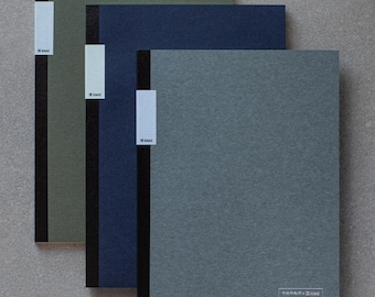 Kleid A5 2mm Flat Notebook - Olive, Navy, Charcoal