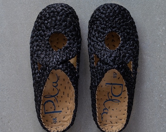 Illetes Jute Clogs - Black
