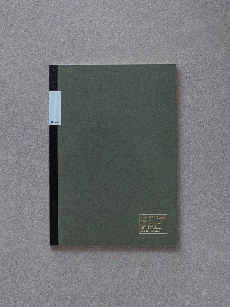 Kleid A5 2mm Flat Notebook - Olive, Navy, Charcoal Olive